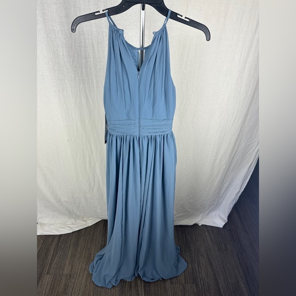 Bill Levkoff Slate Blue Halter A-Line Princess Dress Size 0 NWT - Picture 16 of 17